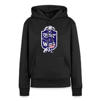 Michigan Wrestling - Sweat à capuche Premium bio Femme - noir - Devant - Julia (174cm)