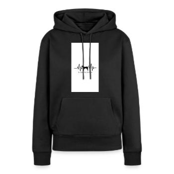 Ein Herz für Vierbeiner - Frauen Premium Bio Hoodie - Schwarz - Vorne - Julia (174cm)
