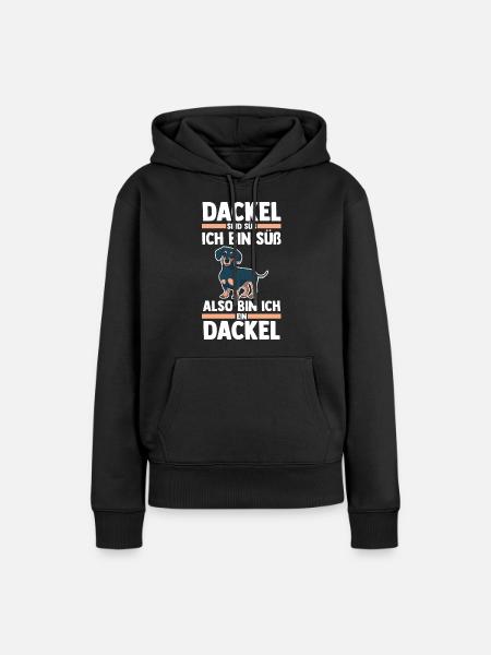 Hund Dackel - Frauen Premium Bio Hoodie - Schwarz