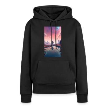 Odyssee im Weltraum - Frauen Premium Bio Hoodie - Schwarz - Vorne - Julia (174cm)