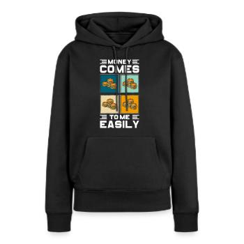 Cadeau de Success Finance - Sweat à capuche Premium bio Femme - noir - Devant - Julia (174cm)