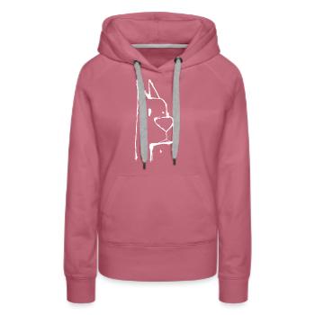 Cute cartoon dog 04 white - Women’s Premium Organic Hoodie - mauve - Front - Isabella (175cm)
