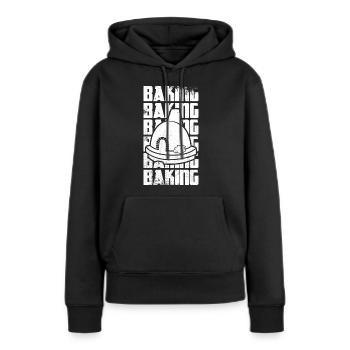 Pâtisserie amusante - Sweat à capuche Premium bio Femme - noir - Devant - Julia (174cm)