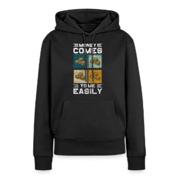 Richesse Prospérité Euro Affaires - Sweat à capuche Premium bio Femme - noir - Devant - Julia (174cm)
