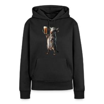 Ochse Bier - Frauen Premium Bio Hoodie - Schwarz - Vorne - Julia (174cm)