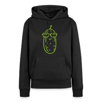 Cornichon - Sweat à capuche Premium bio Femme - noir - Devant - Julia (174cm)