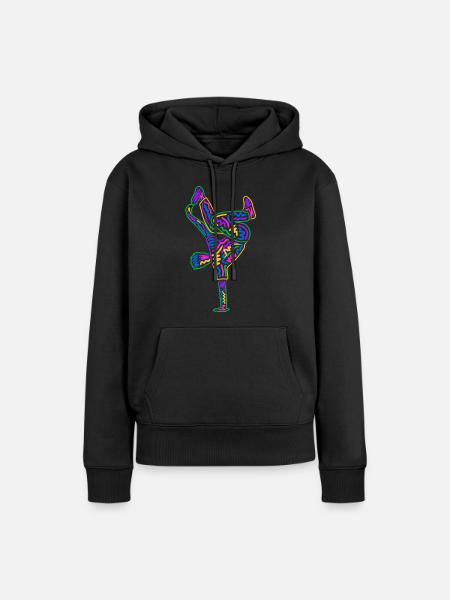 Breakdancing Breakdancer Bunt Jungen Breakdance - Frauen Premium Bio Hoodie - Schwarz