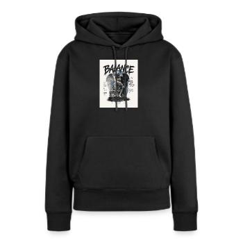 Balance - Frauen Premium Bio Hoodie - Schwarz - Vorne - Julia (174cm)