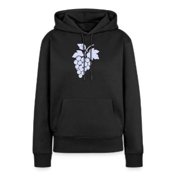 Trauben-Silhouette im Flieder - Frauen Premium Bio Hoodie - Schwarz - Vorne - Julia (174cm)