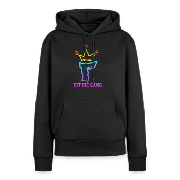 Floriankiller007 Unterschrift - Frauen Premium Bio Hoodie - Schwarz - Vorne - Julia (174cm)