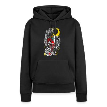 Gothique - Sweat à capuche Premium bio Femme - noir - Devant - Julia (174cm)