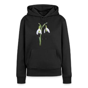 Perce-neige - Sweat à capuche Premium bio Femme - noir - Devant - Julia (174cm)