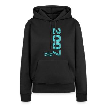 Limited Edition 2007 16. Geburtstag Geschenk - Frauen Premium Bio Hoodie - Schwarz - Vorne - Julia (174cm)