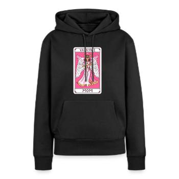 Carte Viking Maman Valkyrie - Sweat à capuche Premium bio Femme - noir - Devant - Julia (174cm)