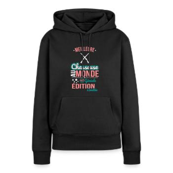 World's Best Hunter - 100% Awesome - Women’s Premium Organic Hoodie - black - Front - Julia (174cm)