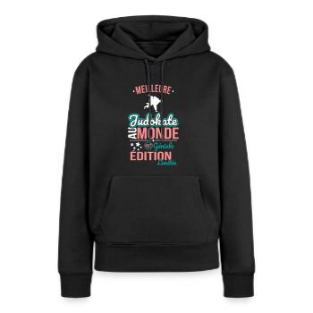 Bester Judoka der Welt - 100% genial - Frauen Premium Bio Hoodie - Schwarz - Vorne - Julia (174cm)