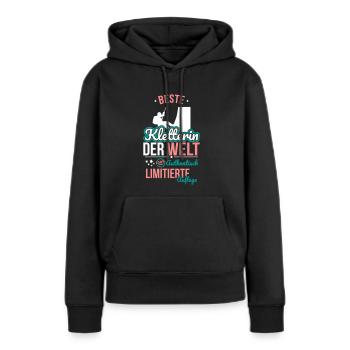 Meilleure grimpeuse du monde - 100 % authentique - Sweat à capuche Premium bio Femme - noir - Devant - Julia (174cm)