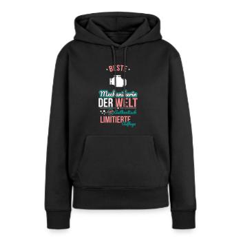 Meilleure femme mécanicienne au monde - 100 % authentique - Sweat à capuche Premium bio Femme - noir - Devant - Julia (174cm)
