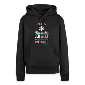 Meilleure femme vétérinaire du monde - 100 % authentique - Sweat à capuche Premium bio Femme - noir - Devant - Julia (174cm)