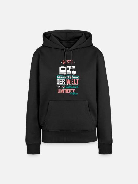 Meilleure conductrice de camping-car - 100 % authentique - Sweat à capuche Premium bio Femme - noir