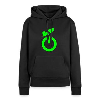 Einfach mal abschalten im Garten /Pflanzen - Frauen Premium Bio Hoodie - Schwarz - Vorne - Julia (174cm)