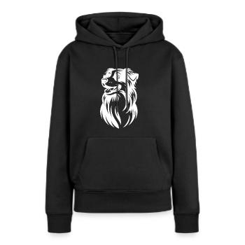 Berger australien Portrait de chien flou - Sweat à capuche Premium bio Femme - noir - Devant - Julia (174cm)