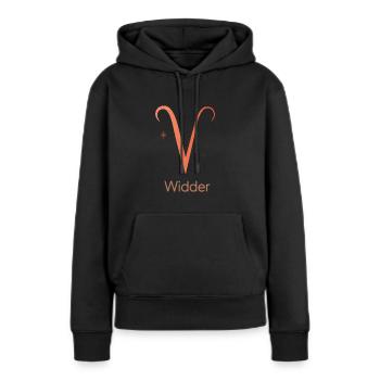 Sternzeichen Widder - Frauen Premium Bio Hoodie - Schwarz - Vorne - Julia (174cm)