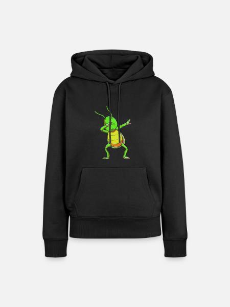 Grashüpfer Heuschrecke - Frauen Premium Bio Hoodie - Schwarz