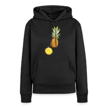 Ananas - Frauen Premium Bio Hoodie - Schwarz - Vorne - Julia (174cm)