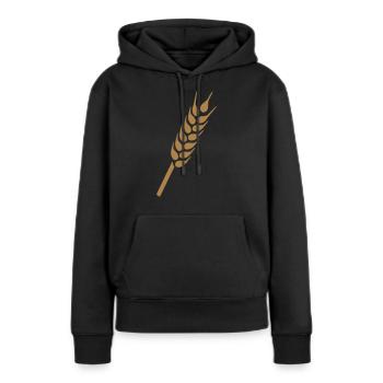 Blé - Sweat à capuche Premium bio Femme - noir - Devant - Julia (174cm)