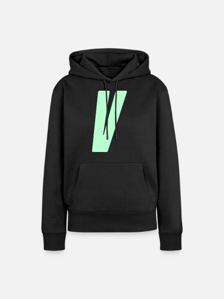 V - Frauen Premium Bio Hoodie - Schwarz