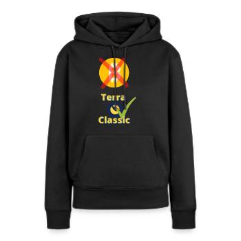 Bitcoin out - Frauen Premium Bio Hoodie - Schwarz - Vorne - Julia (174cm)