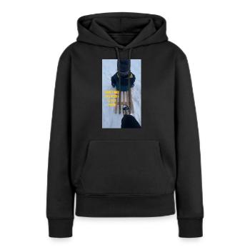 Parfois, il faut un petit coup de pouce ! - Sweat à capuche Premium bio Femme - noir - Devant - Julia (174cm)
