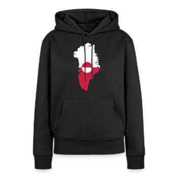 Groenland - Sweat à capuche Premium bio Femme - noir - Devant - Julia (174cm)