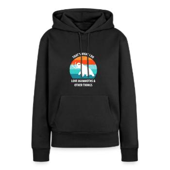 Drôle de mammouth de l’âge de pierre de l’âge de glace Design préhistorique - Sweat à capuche Premium bio Femme - noir - Devant - Julia (174cm)