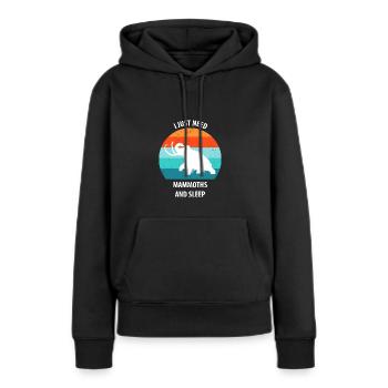 Drôle de mammouth de l’âge de pierre de l’âge de glace Design préhistorique - Sweat à capuche Premium bio Femme - noir - Devant - Julia (174cm)