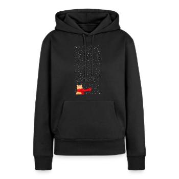 Schneekatze getigert (lang) - Frauen Premium Bio Hoodie - Schwarz - Vorne - Julia (174cm)