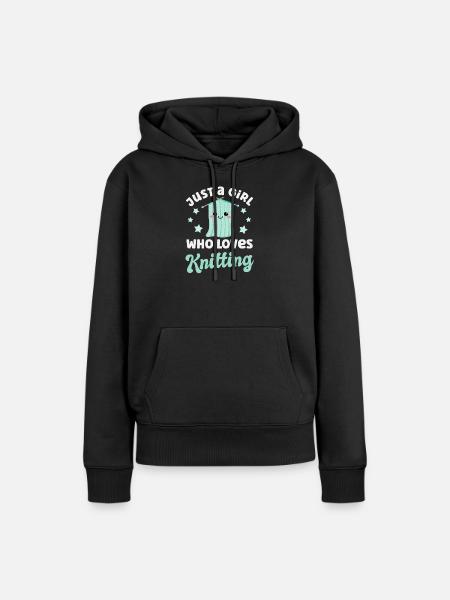 Stricken Strickerin - Frauen Premium Bio Hoodie - Schwarz