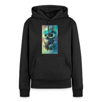 Cute owl - Women’s Premium Organic Hoodie - black - Front - Julia (174cm)