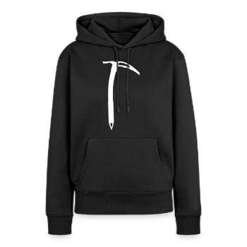 Eispickel Rechts Hell - Frauen Premium Bio Hoodie - Schwarz - Vorne - Julia (174cm)