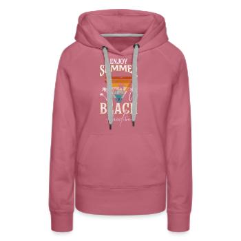 Vacances, Vagues, Surf, Voyage - Sweat à capuche Premium bio Femme - mauve - Devant - Isabella (175cm)