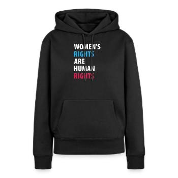 Les droits des femmes sont des droits humains - Sweat à capuche Premium bio Femme - noir - Devant - Julia (174cm)