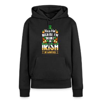 Pub irlandais Shamrock Vacances de voyage - Sweat à capuche Premium bio Femme - noir - Devant - Julia (174cm)