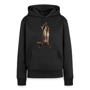 Frettchen - Frauen Premium Bio Hoodie - Schwarz - Vorne - Julia (174cm)