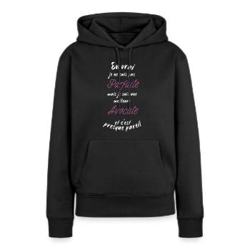 je suis la meilleure Avocate - Sweat à capuche Premium bio Femme - noir - Devant - Julia (174cm)