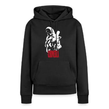 Chimère Monstre mythologique - Sweat à capuche Premium bio Femme - noir - Devant - Julia (174cm)