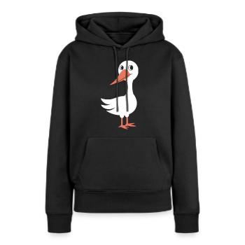 cigogne - Sweat à capuche Premium bio Femme - noir - Devant - Julia (174cm)
