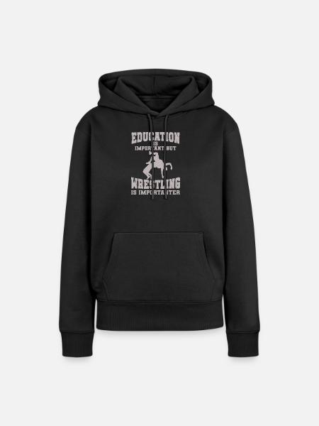 Wrestling-Bildung Motivationsdesign - Frauen Premium Bio Hoodie - Schwarz