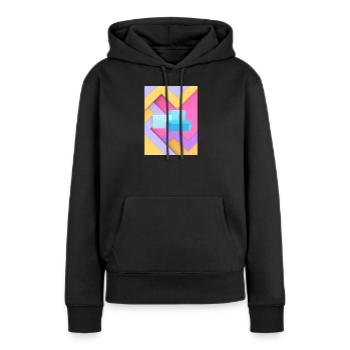 Conception de pod géométrique pastel - Sweat à capuche Premium bio Femme - noir - Devant - Julia (174cm)