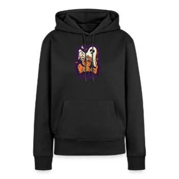 Soirée Films d’Horreur Popcorn Monstre - Sweat à capuche Premium bio Femme - noir - Devant - Julia (174cm)